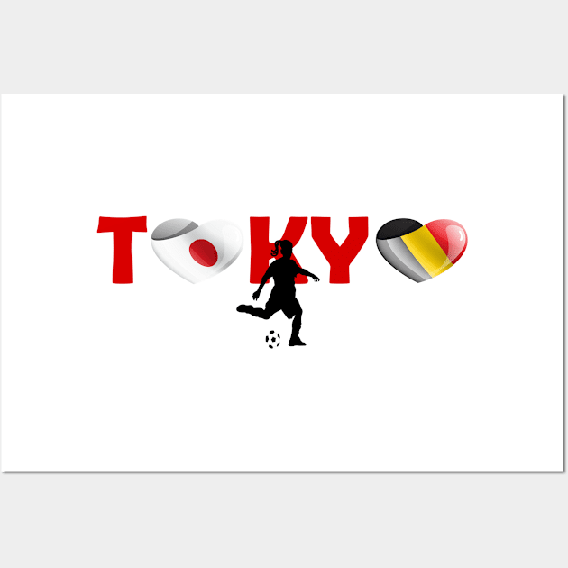 Sports games in Tokyo: Football team from Belgium (BE) Wall Art by ArtDesignDE